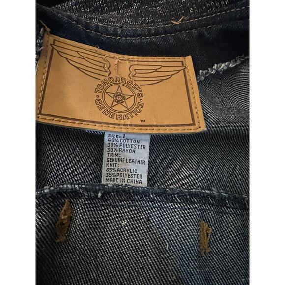 Tomorrow's Generation Vintage Hand Painted Denim Jacket, Women's Size Large - Picture 2 of 5